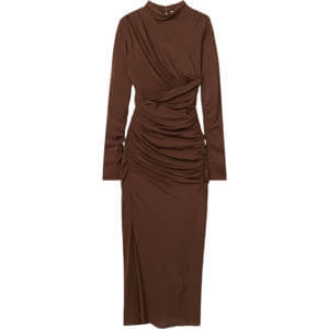 REISS KELLY Jersey Ruched Midi Dress